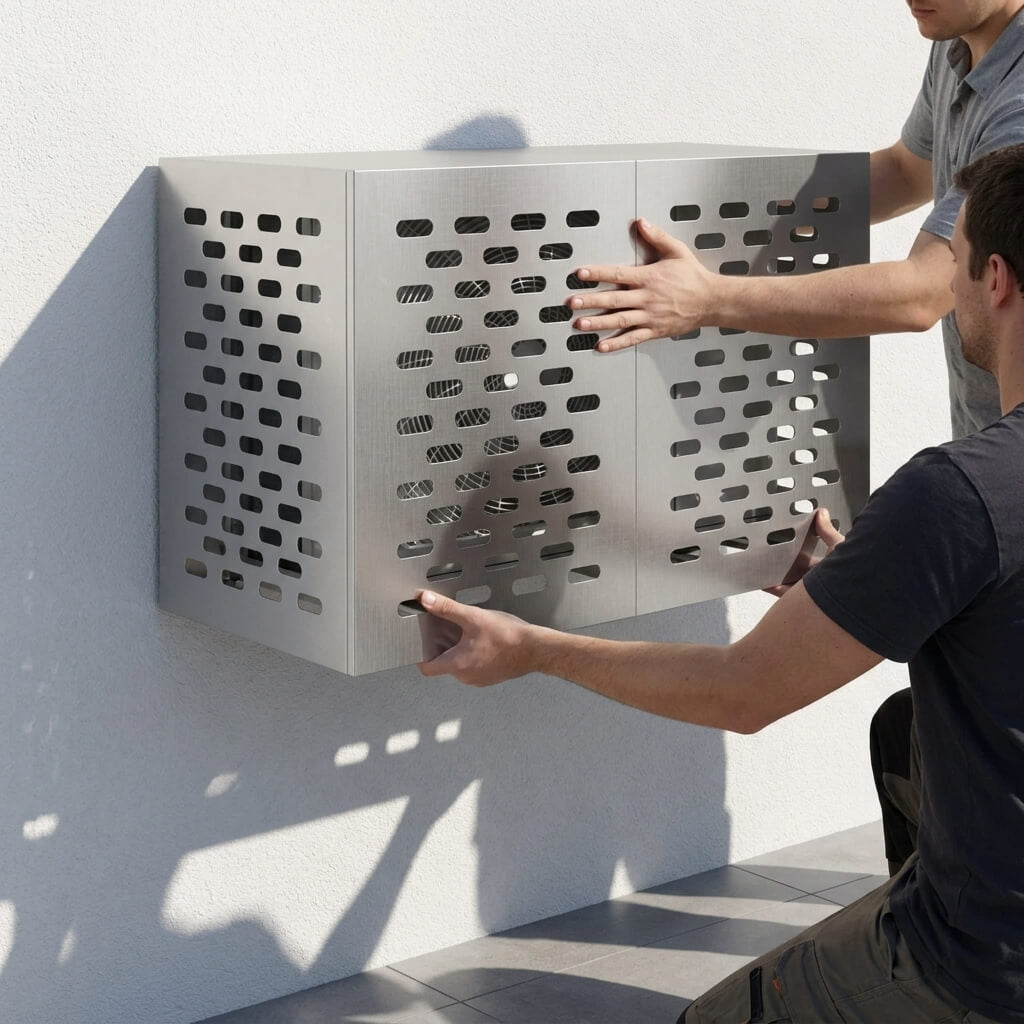 Cache climatiseur inox