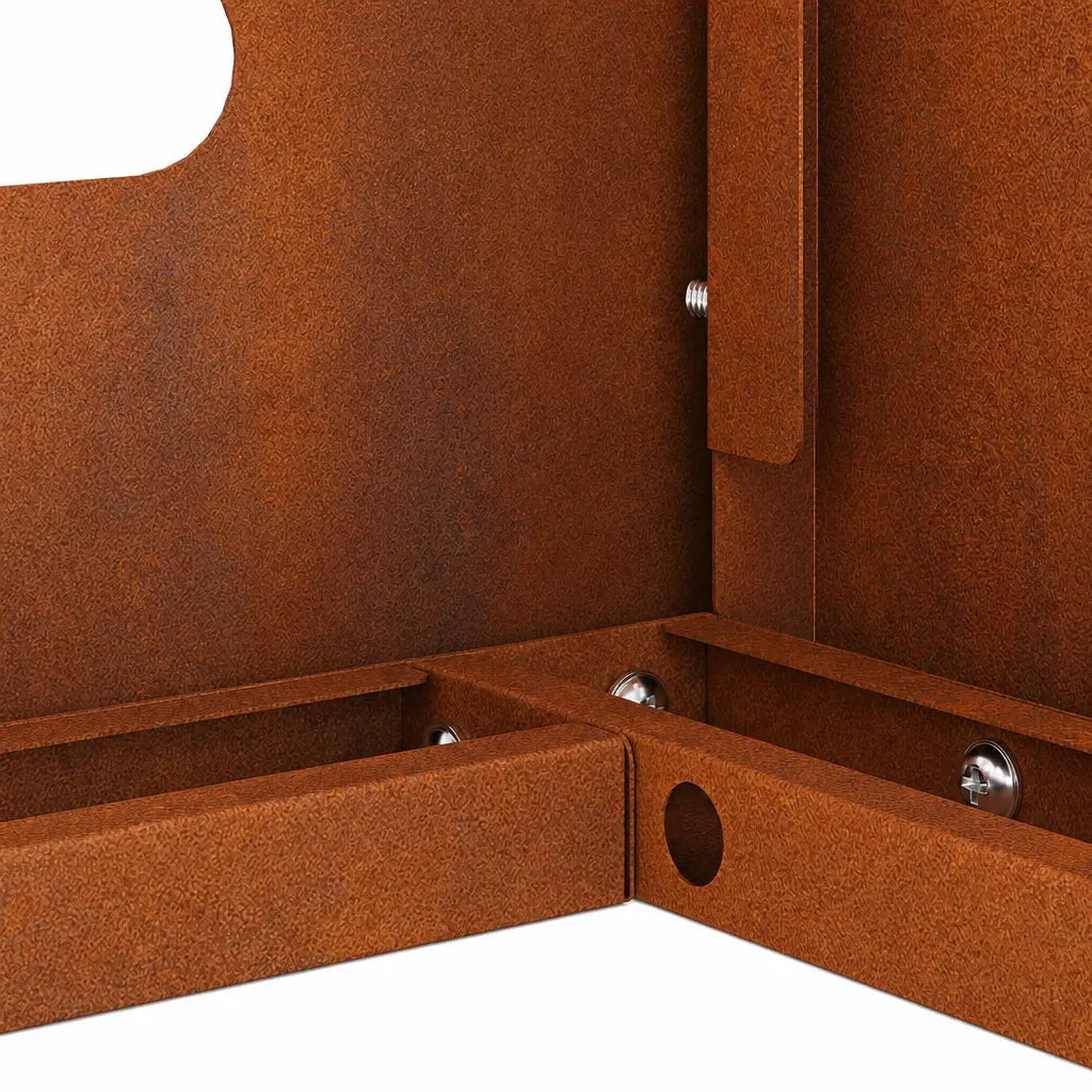 Cache climatiseur patiné, vue en angle montrant la structure intérieure