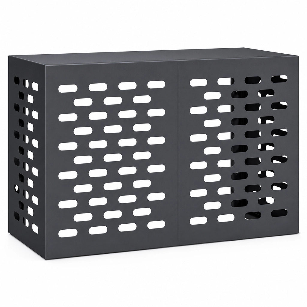 Cache clim extérieur en acier perforé anthracite, modèle S 90x40x60cm
