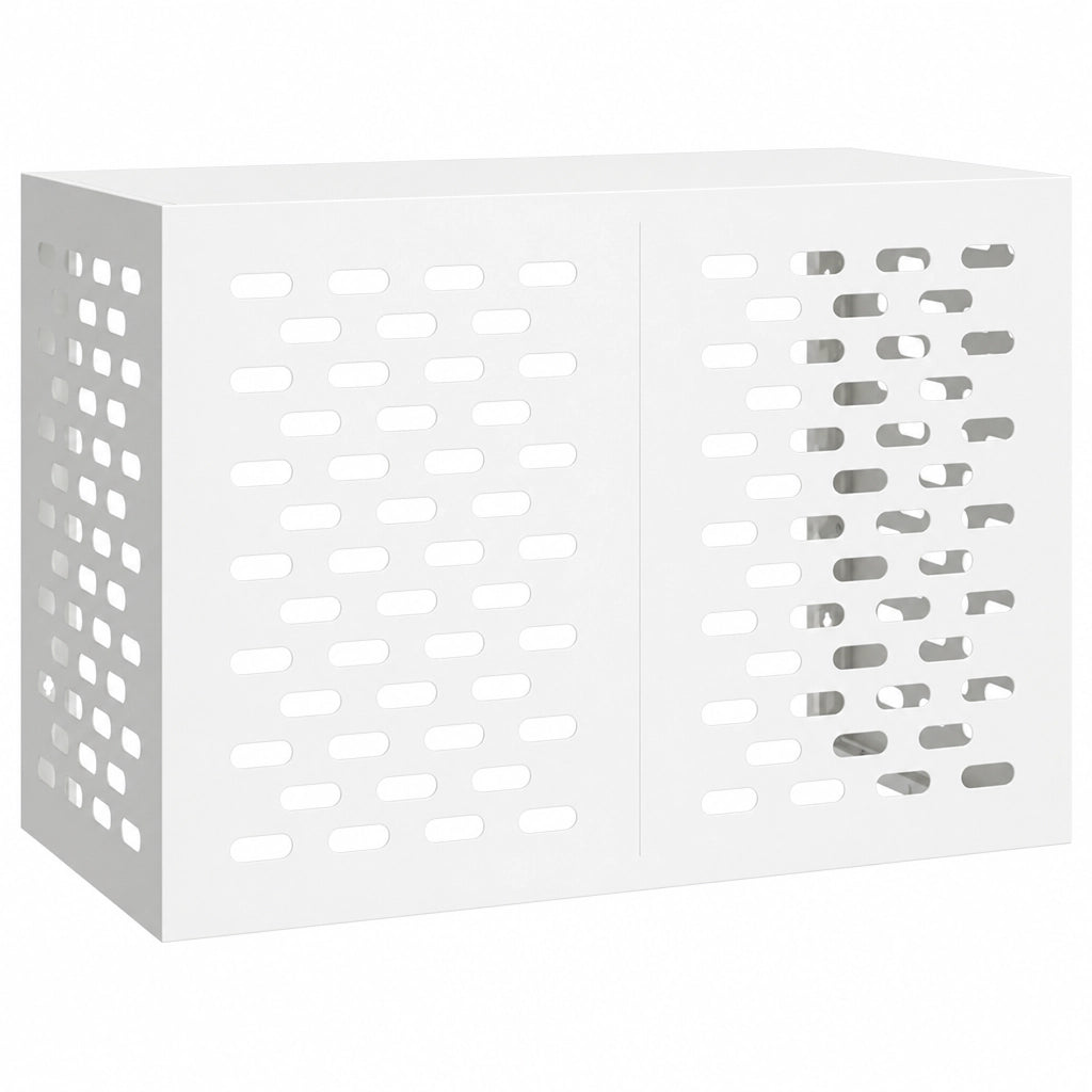 Cache clim extérieur en acier perforé blanc, modèle M 100x50x70cm
