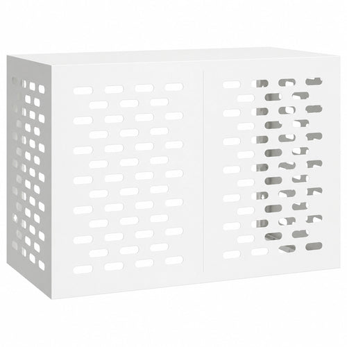 Cache clim extérieur en acier perforé blanc, modèle M 100x50x70cm
