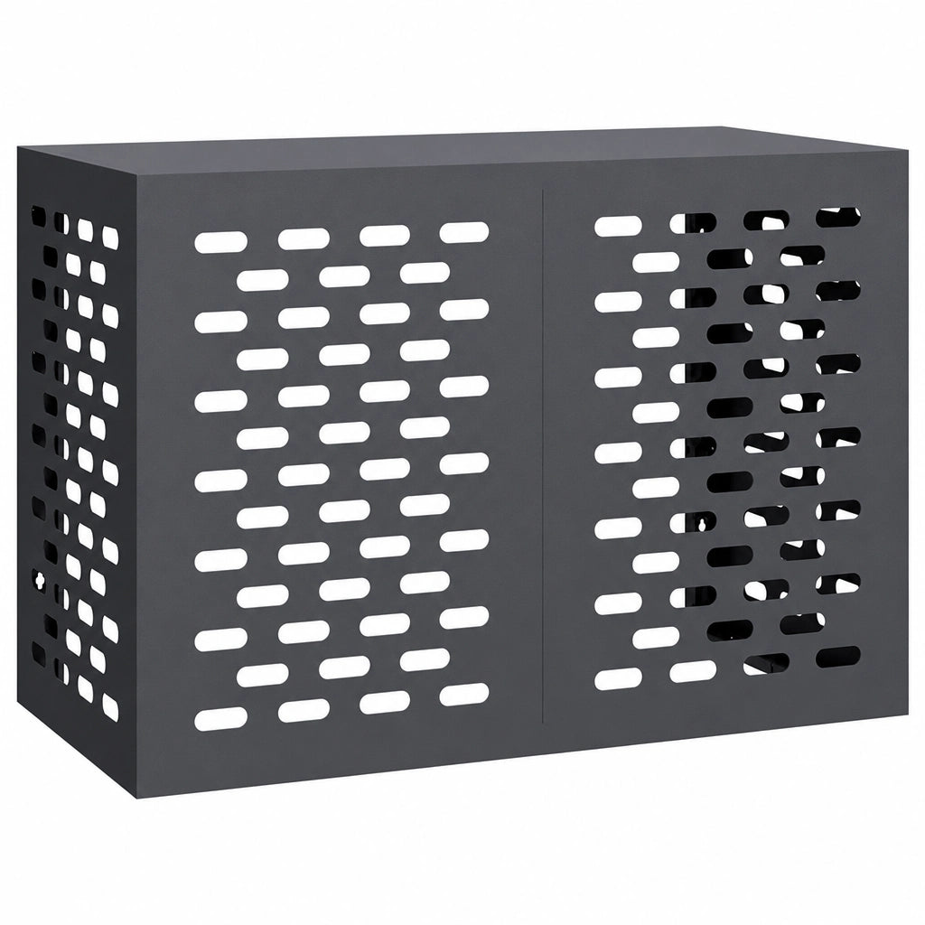 Cache clim extérieur en acier perforé anthracite, modèle M 100x50x70cm
