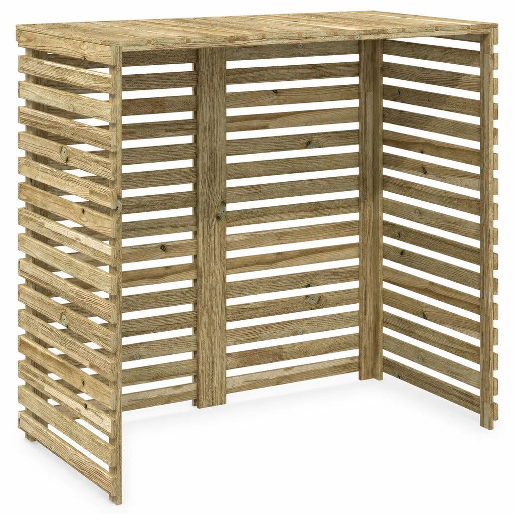 Cache climatiseur en bois, vue arrière montrant la structure intérieure

