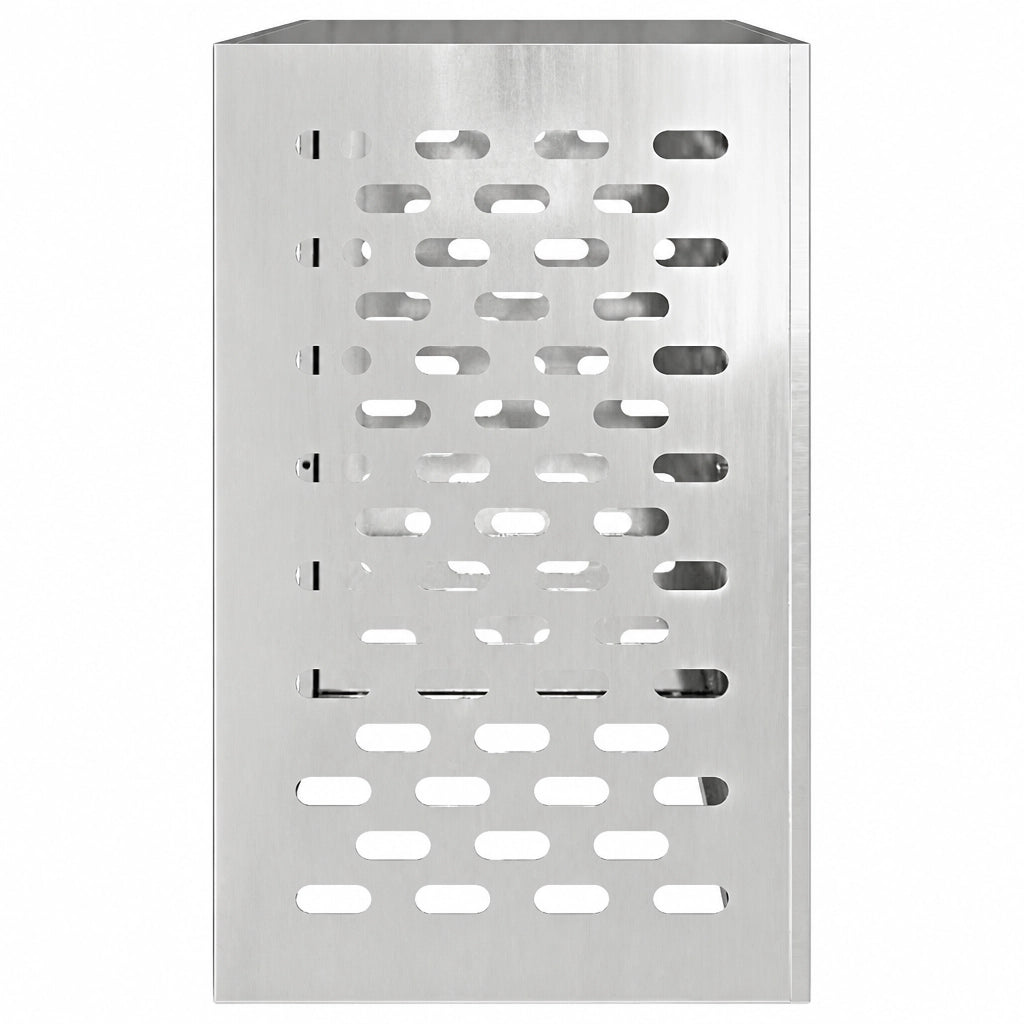 Détail des perforations et de la fixation du cache climatiseur galvanisé