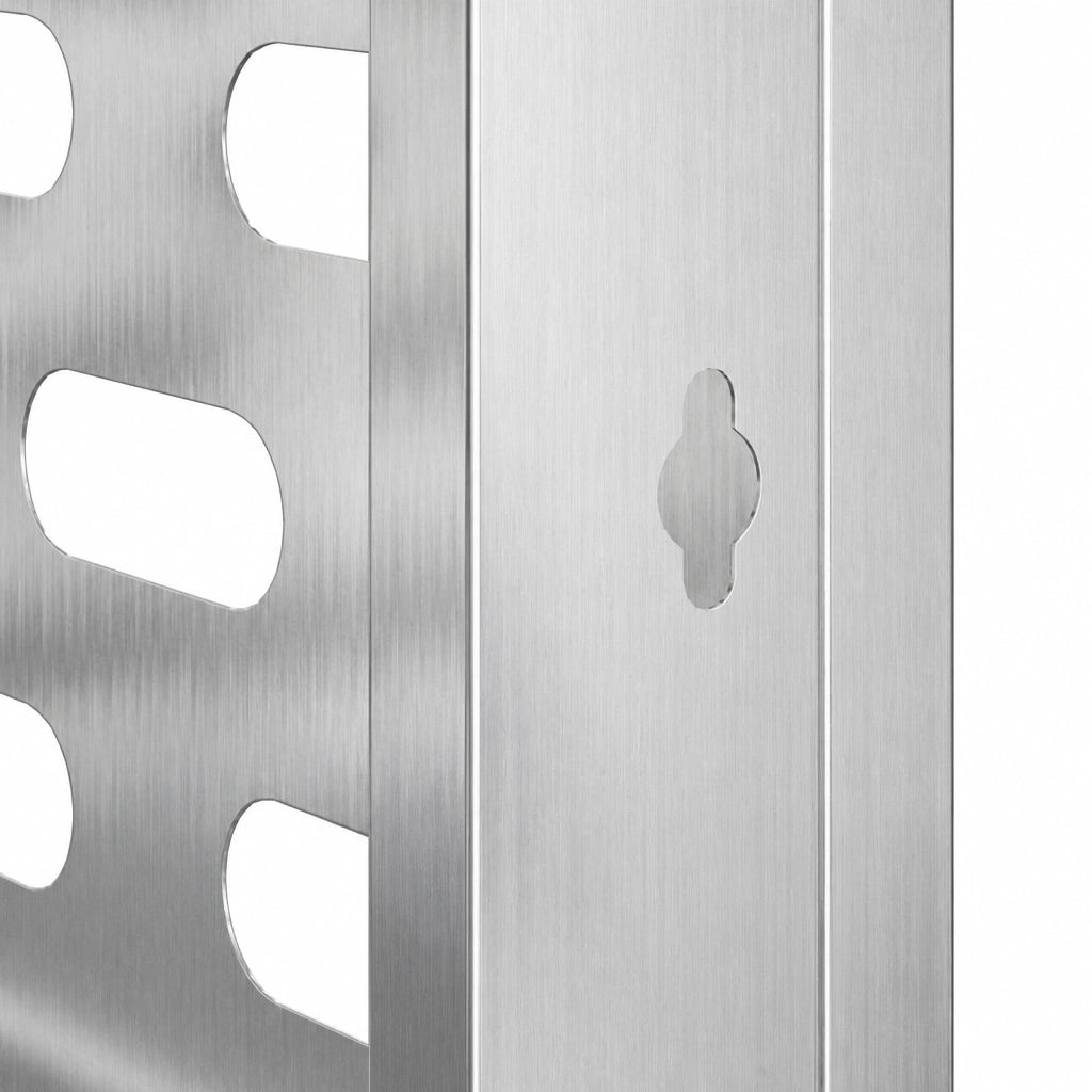 Détail de fixation du cache climatiseur inox, panneau latéral